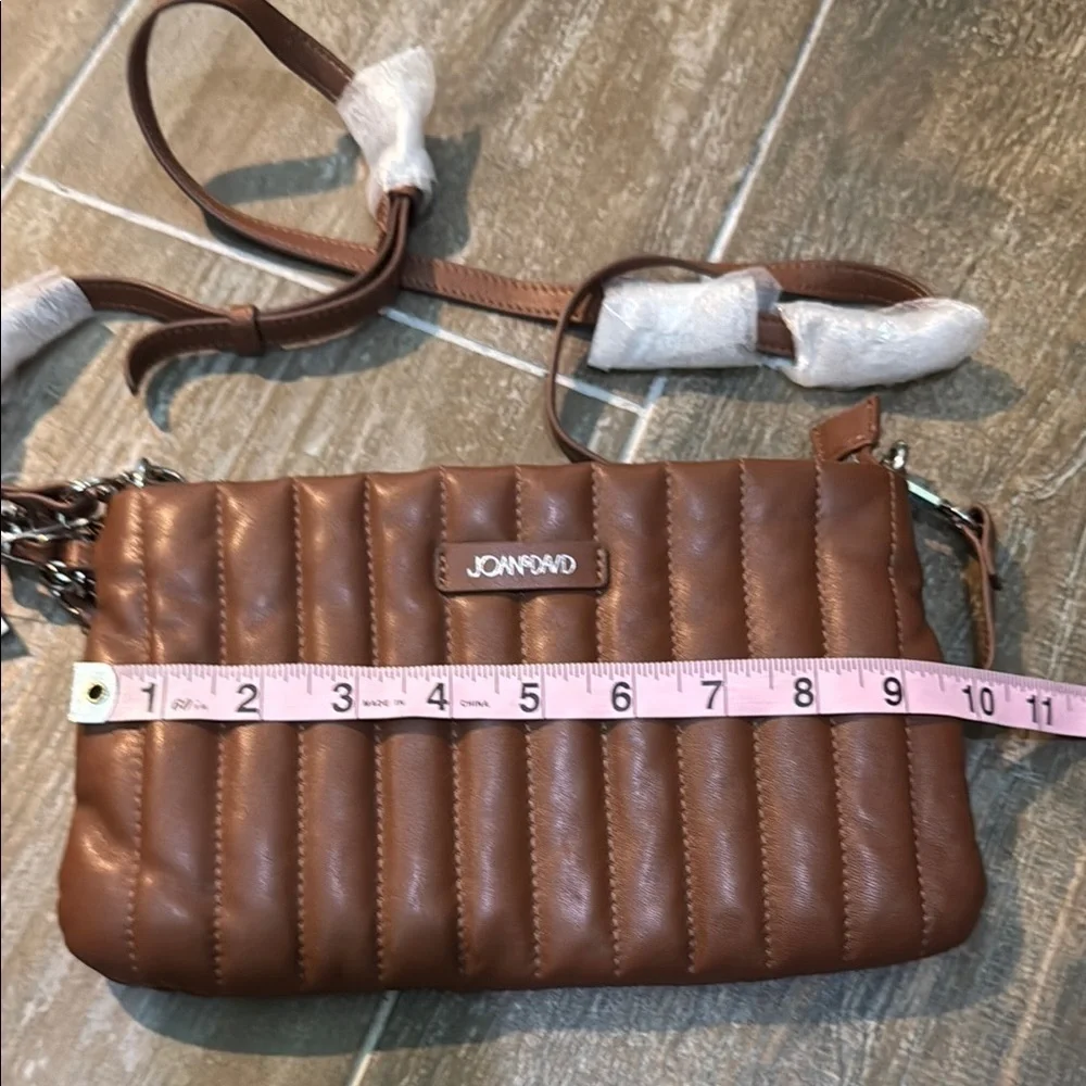 Joan & David Brown Leather Crossbody Bag with Vintage Charm
